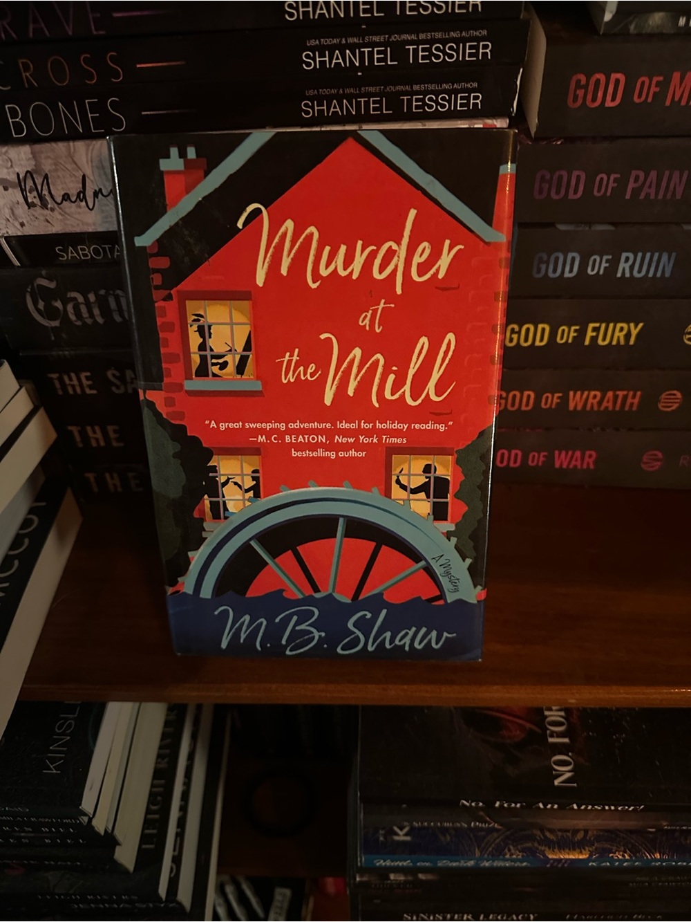 Murder at the Mill by M.B. Shaw - Red & Teal Hardcover